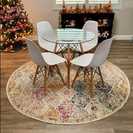 Safavieh MAD611B-7R Rug, 6'7" Round, Cream/Multi